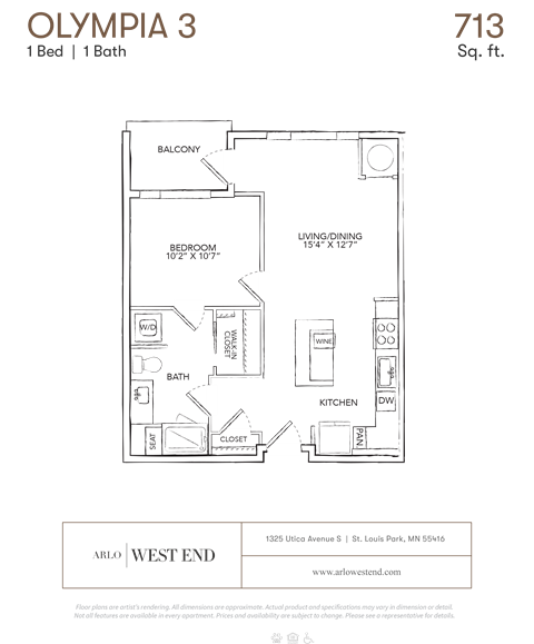 a floor plan of a unit with a bedroom and a bathroom